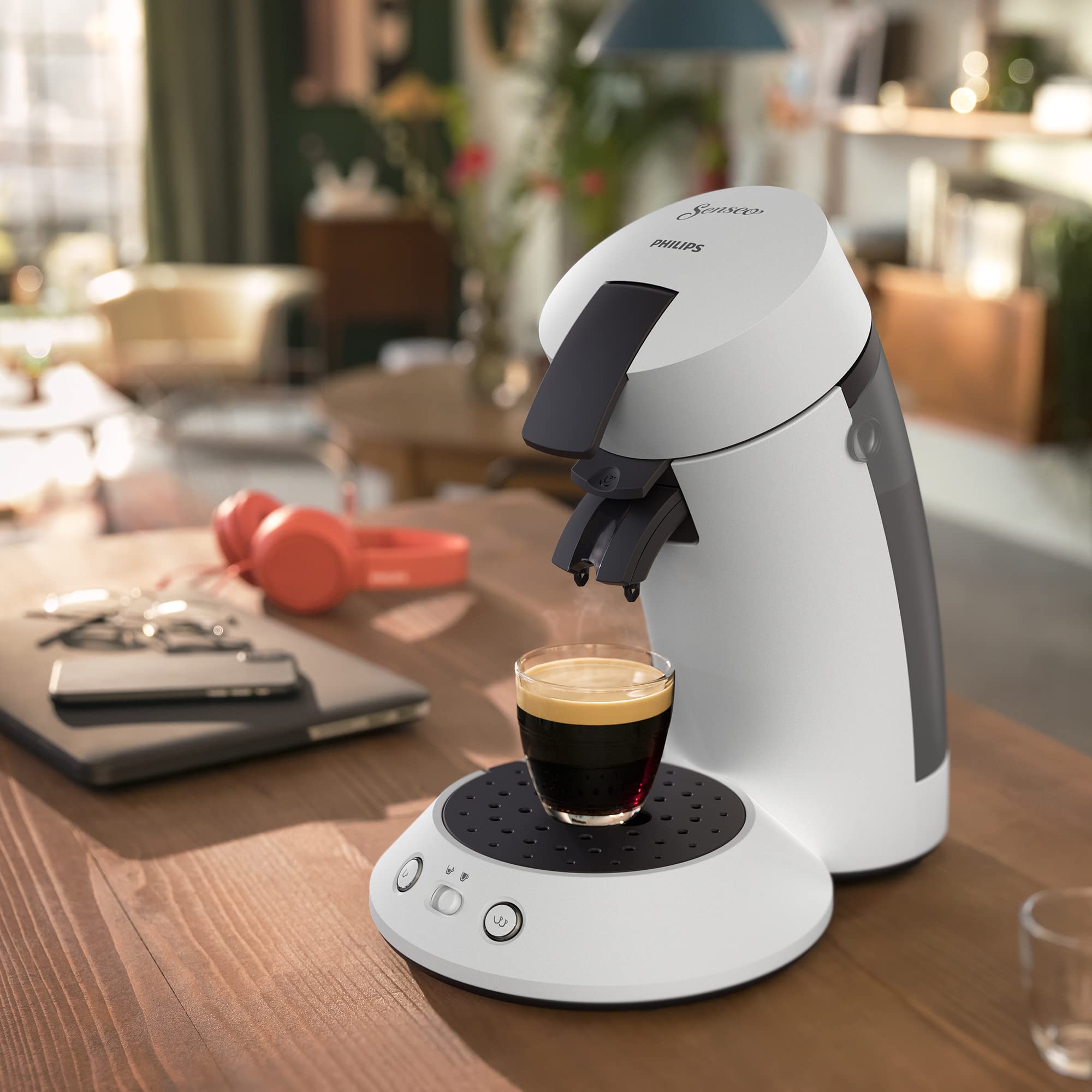 Senseo Original Plus Machine à café à dosettes, Blanc, CSA210/10 - vue 2