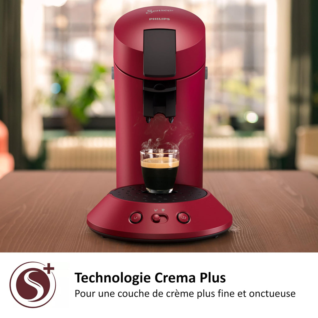 SENSEO Original Plus Machine à Café à Dosettes – 1 ou 2 Tasses, Rouge, CSA210/91 - vue 2