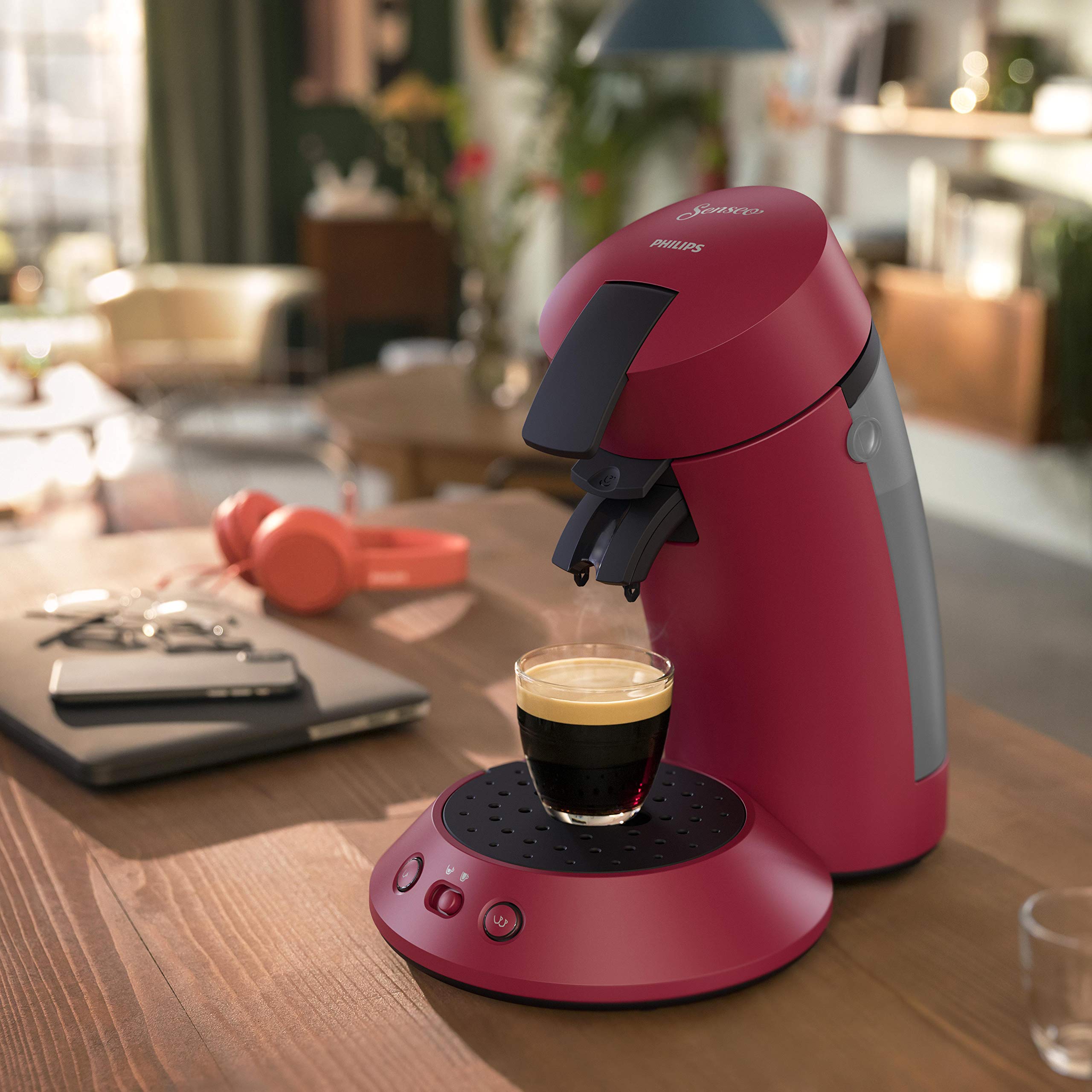 SENSEO Original Plus Machine à Café à Dosettes – 1 ou 2 Tasses, Rouge, CSA210/91 - vue 5